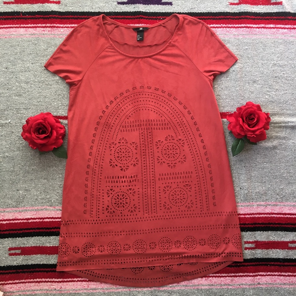 H&M | RUST A LINE CUTOUT DESIGN DRESS